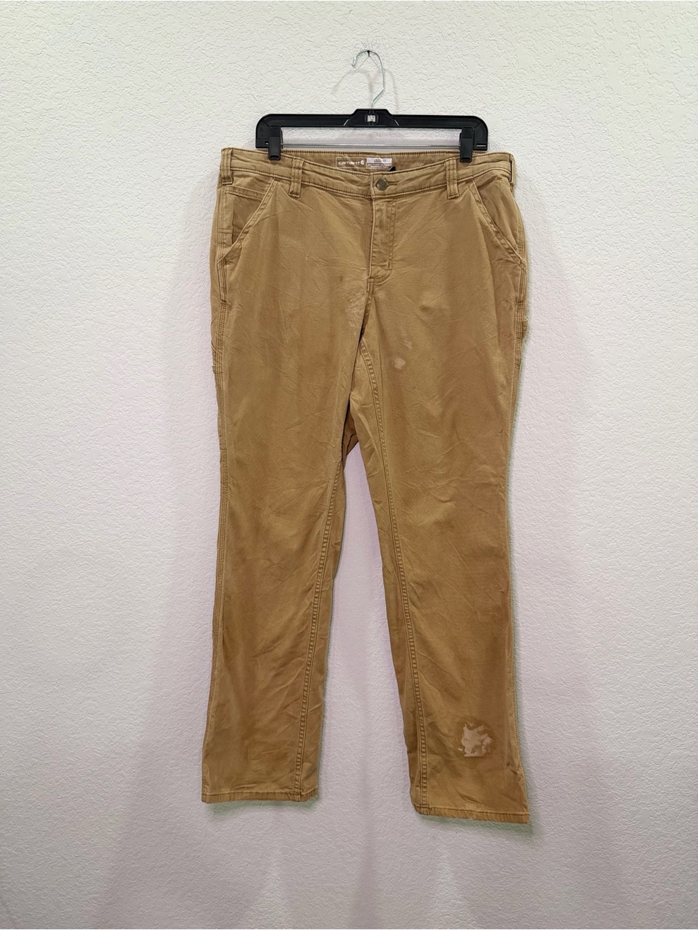 Carhartt Women’s Tan Cargo Pants - Classic Straight Fit - Size 14